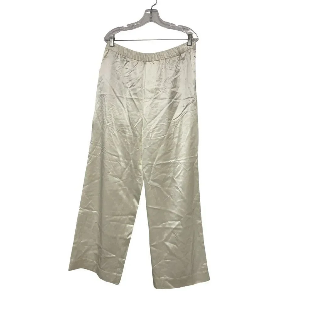 Zara Ludovic De Saint Sernin Womens Pants L White Satin Trousers 9118/604 NWT - Picture 2 of 14